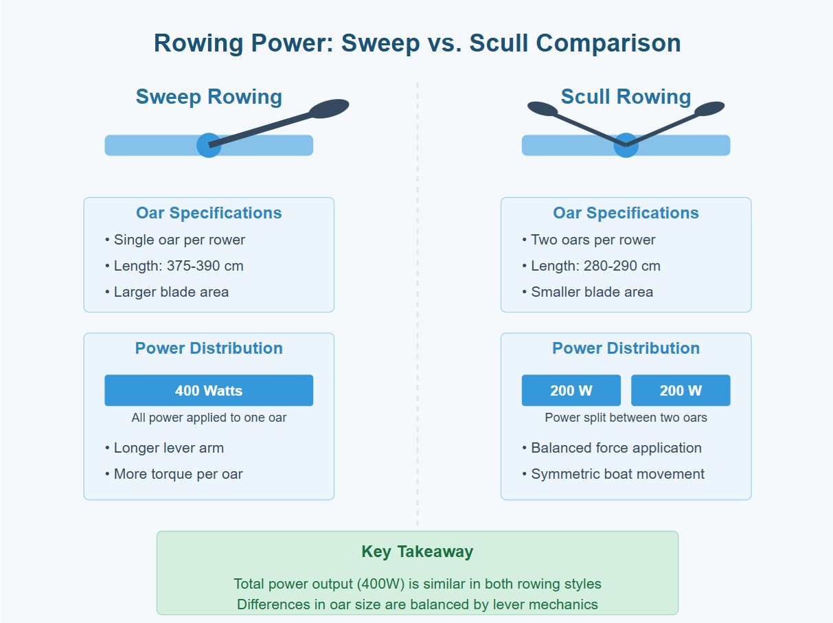 Sweep Oars vs Sculling Oars - A Physics Perspective - The Coxswains Journey